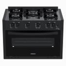 Fogao de Embutir 5 Bocas Venax Picasso Line Preto Fosco Gas Glp