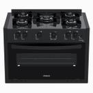 Fogao de Embutir 5 Bocas Venax Picasso Line Preto Fosco Gas Glp