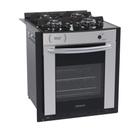 Fogão de Embutir Venax Gaudi Prisma Vitreo Bl 4 Bocas Gas Glp Inox