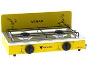 Fogao de Mesa 2 Bocas Venax Flamalar Vetro Amarelo Gas Glp
