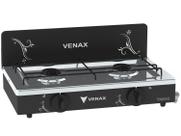 Fogao de Mesa 2 Bocas Venax Flamalar Vetro Preto Fosco Gas Glp