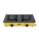 Fogao de Mesa 2 Bocas Venax Flamalar Vitreo Amarelo Gas Glp