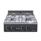 Fogao de mesa 4 bocas grand petit vetro preto fosco gas glp