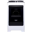Fogão de Piso 4 Bocas Branco com Mesa de Inox Dako Supreme Glass Bivolt