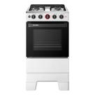 Fogão de Piso 4 Bocas Esmaltec F4IAB Ideal Super Mesa em Aço Inox, Acendimento Automático, Branco, Bivolt