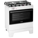 Fogão de Piso 5 Bocas Mesa Inox Tampa De Vidro IDEAL TOP 84 Litros Bivolt Esmaltec