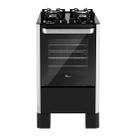 Fogao de piso a gas fischer 4 bocas fit line trempe iron mesa vidro silver bivolt