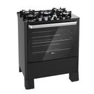 Fogão de Piso a Gás Fischer 5 Bocas Fit Line Trempe Iron Bivolt Preto