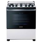 Fogão de Piso Brastemp 6 Bocas BFS6NCB, Mesa de Inox, Acendimento Automático, Botões Removíveis, Branco, Bivolt