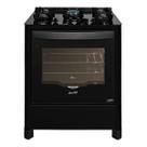 Fogao de Piso Preto Fischer 5Q TC Gran Cheff Gas com Dourador