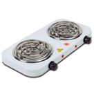 Fogão Elétrico Portátil Fogareiro 2 Boca Camping Branco 110v Fogão Elétrico Portátil Fogareiro 2 Boca Camping Branco 110v