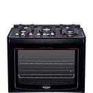 Fogao embutir dako gas 5 bocas c/ forno 119,5 glass preto de5vup pf0 300000466