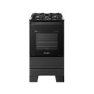 Fogão Esmaltec 4 Bocas Ideal Master Glass Mesa de Vidro Forno 50 Litros Preto T4VFP Bivolt