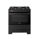 Fogão Esmaltec 5 Bocas Ideal Top Glass Mesa De Vidro Forno 84 Litros Preto T5VAP Bivolt