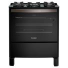 Fogão Esmaltec Esmeralda Glass Gourmet 5 Bocas Preto com Timer Digital e Grill Elétrico