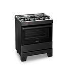 Fogão Esmaltec Ideal Top 5 Bocas Preto Mesa Inox Acendimento Automático Bivolt