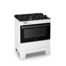 Fogão Esmaltec Ideal Top Glass 5 Bocas 84L Branco Mesa de Vidro Acendimento Automático