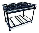 Fogão Fogareiro Inox 6 Boca Alta Pressão 30x30 Profissional A GÁS Fogão Fogareiro Inox 6 Boca Alta Pressão 30x30 Profissional A GÁS