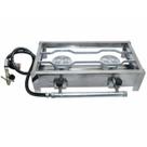 Fogão Fogareiro Inox Alta Pressão 2 Bocas Chama Alta Caminhoneiro Camping