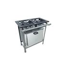 Fogão Industrial 2 Bocas 30X30 com Forno S2000 Metalmaq