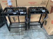 Fogão Industrial 2 Bocas Alta Pressão Preto 80 cm c/ Mang e Reg 2 Opções de Tamanho