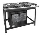 Fogão Industrial 3 Bocas Duplas 30x30 P7 com Forno Leona