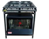 Fogão Industrial 4 Bocas 30x30 Ap P5 com Forno Leona