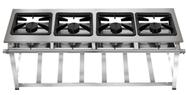 Fogão Industrial 4 Bocas 30x30 AP P7 em Aço Inox Leona
