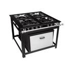 Fogão industrial 4 bocas 30x30 com forno 87l - cristalaço