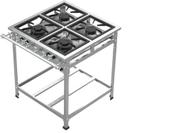 Fogão Industrial 4 Bocas 30x30 P5 em Aço Inox Leona