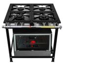 Fogão Industrial 4 Bocas 30x30 P7 com Forno Leona