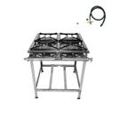 Fogão Industrial 4 Bocas Alta Pressão Aço Inox Grelhas 30x30 Com Kit Gás Incluso Fogão Industrial 4 Bocas Alta Pressão Aço Inox Grelhas 30x30 Com Kit Gás Incluso