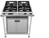 Fogão Industrial 4 Bocas AP P8 em Aço Inox com Forno Leona