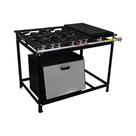 Fogão Industrial 4 Bocas com Chapa e Forno Tampa Inox 55L Gastromixx