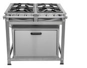 Fogão Industrial 4 Bocas P7 em Aço Inox com Forno Leona Fogão Industrial 4 Bocas P7 em Aço Inox com Forno Leona
