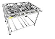 Fogão Industrial 6 Bocas 30x30 Ap P5 em Aço Inox Leona Fogão Industrial 6 Bocas 30x30 Ap P5 em Aço Inox Leona