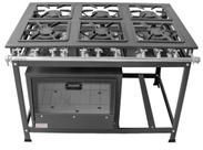 Fogão Industrial 6 Bocas 30x30 P5 com Forno Leona