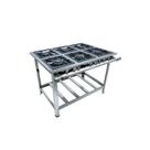 Fogão Industrial 6 Bocas 40x40 Central Aço Inox Metalmaq