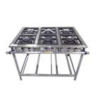 Fogão industrial 6 bocas 40x40 em inox - cristal aço Fogão industrial 6 bocas 40x40 em inox - cristal aço