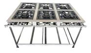 Fogão Industrial 6 Bocas Duplas 30x30 P5 em Aço Inox Leona Fogão Industrial 6 Bocas Duplas 30x30 P5 em Aço Inox Leona