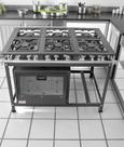 Fogão Industrial 6 Bocas QS/QD 40X40 P8 com Forno Leona Fogão Industrial 6 Bocas QS/QD 40X40 P8 com Forno Leona
