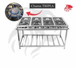 Fogão Industrial 8 Bocas 30x30 P7 em Aço Inox Leona