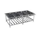 Fogão Industrial 8 Bocas Duplas 50x50 Central Aço Inox Metalmaq