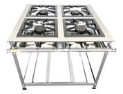 Fogão Industrial a Gás Alta Pressão Linha Luxo 4 Bocas 40x40cm P8 Inox Light 410201 MR.Fogões