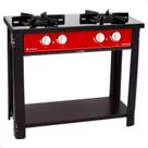 Fogão Industrial a Gás Baixa Pressão com Espera Forno 2 Bocas BR2B Vermelho Venâncio