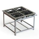 Fogão Industrial Inox 30x30 P7 4 Bocas Baixa Pressão 2 QS 2 QD - JL Colombo
