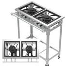 Fogão Industrial Inox Com 2 Duas Bocas de Baixa Pressão Dois Queimadores Duplo 2 QD Grelha 30X30 Reforçado Fogão Industrial Inox Com 2 Duas Bocas de Baixa Pressão Dois Queimadores Duplo 2 QD Grelha 30X30 Reforçado