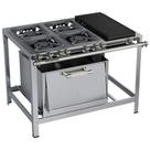 Fogão Industrial Stori Premium 4 Bocas 30x30 Forno com Chapa M22 Aço Inox 430 Metalmaq
