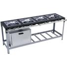 Fogão Industrial Stori Premium 4 Bocas 40x40 com Forno em Linha M12 Pintado Metalmaq