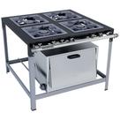 Fogão Industrial Stori Premium 4 Bocas 40x40 com Forno M18 Pintado Metalmaq